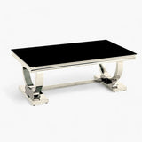 Table Basse Chrome Marbre Blanc 120x70x45 cm