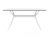 Table MALTA 140 cm stratifié HPL pour l&#8217;intérieur et l&#8217;extérieur en blanc
