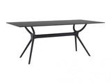 Table MALTA 180 cm stratifié HPL pour l&#8217;intérieur et l&#8217;extérieur en noir